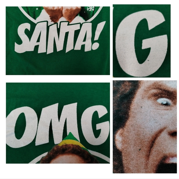 Men’s Christmas UGLY Size 2XL  Official ELF Will Ferrell T-Shirt OMG Santa Green - Picture 10 of 10